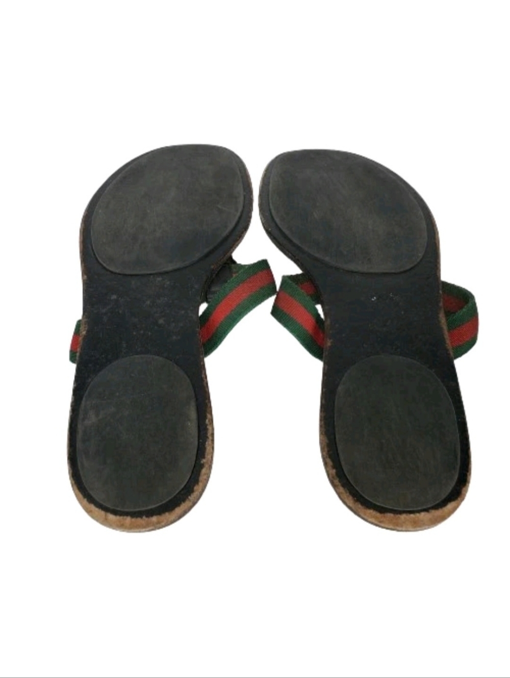 Gucci GG Monogram Web Stripe Black Thong Flip Flop Sandals - Picture 7 of 9